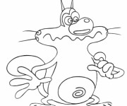 Coloriage et dessins gratuit Oggy dessin insectes à imprimer