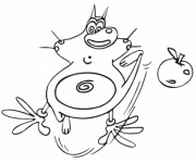 Coloriage Oggy et la pomme en ligne