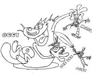 Coloriage Oggy et les cafards dessin