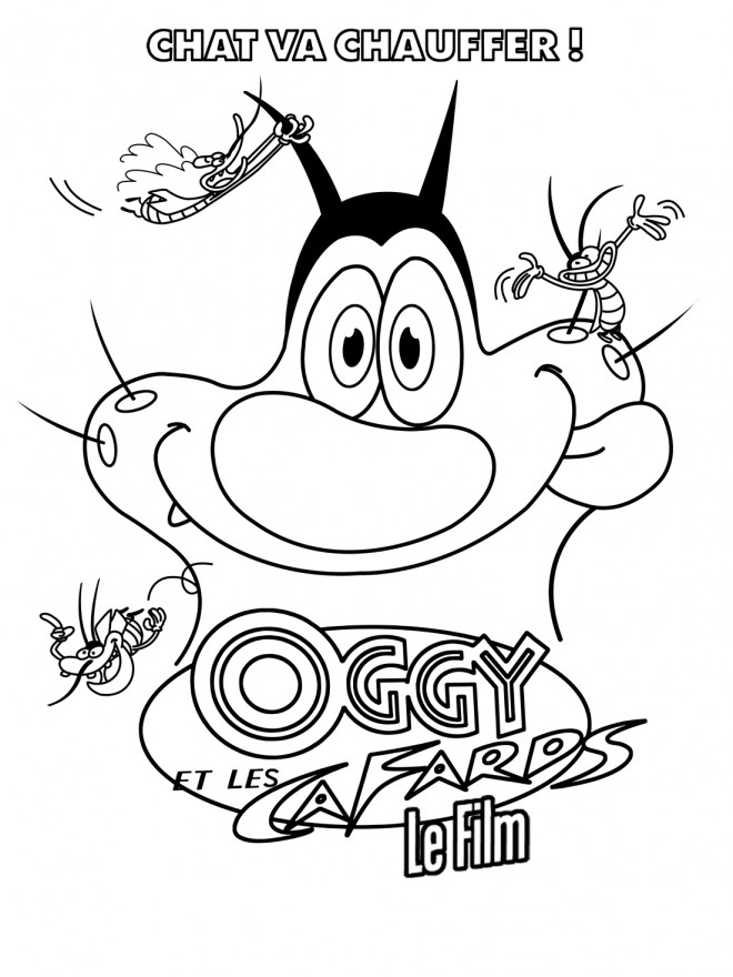 Coloriage et dessins gratuits Oggy et les cafards en couleur à imprimer