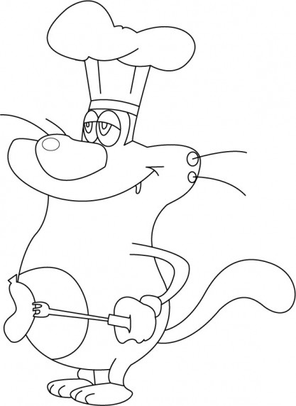 Coloriage Oggy Le Chef Dessin Dessin Gratuit à Imprimer