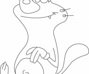 Coloriage et dessins gratuit Oggy souriant en ligne à imprimer