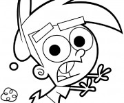 Coloriage Un petit enfant court cartoon