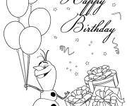 Coloriage Anniversaire Olaf