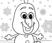 Coloriage Bébé Olaf souriant