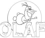Coloriage Bonhomme de neige Olaf du dessin anim&eacute; Frozen
