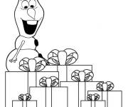 Coloriage Olaf aime les cadeaux