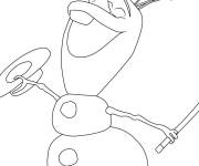 Coloriage Olaf baisse son chapeau