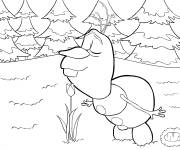 Coloriage Olaf dans la foret