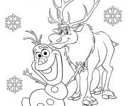 Coloriage Olaf dans le film Frozen