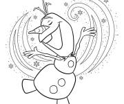 Coloriage Olaf danse