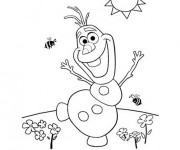 Coloriage Olaf en &eacute;t&eacute;