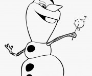 Coloriage Olaf entrain de se promener