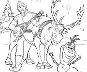 Coloriage Olaf et les chansons de Noel