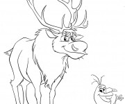 Coloriage Olaf et Sven