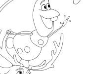 Coloriage Olaf et Sven du film reine des neiges