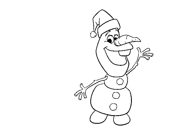 Coloriage et dessins gratuits Olaf fait un salut à imprimer