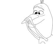 Coloriage Olaf fixe son nez en carotte