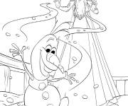 Coloriage Olaf, l'ami de la princesse Elsa