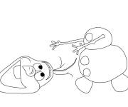 Coloriage Olaf perd sa t&ecirc;te