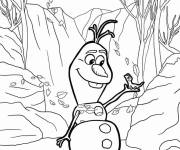 Coloriage Olaf s'amuse pendant l'automne