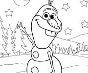 Coloriage Olaf saluant