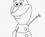 Coloriage Olaf salut