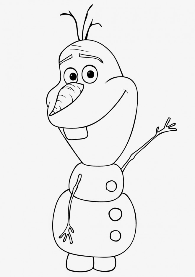 Coloriage et dessins gratuits Olaf salut à imprimer