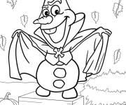 Coloriage Olaf se d&eacute;guise pour l'Halloween
