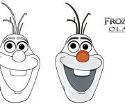 Coloriage T&ecirc;te d'Olaf &agrave; motifs avec mod&egrave;le