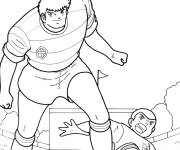 Coloriage Bruce Harper tackle le ballon devant Clifford Younm