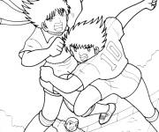 Coloriage Des sc&egrave;nes de match de foot d'Olive et Tom