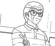 Coloriage Le coach dans le cartoon d'Olive et Tom
