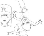 Coloriage Olive et Tom d&eacute;fi accept&eacute; et match commenc&eacute;