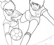 Coloriage Olive et Tom dessin anim&eacute; de foot