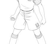 Coloriage Olivier Atton debout, attendant de tirer le coup franc