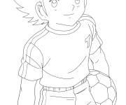 Coloriage Olivier Atton souriant avec un ballon