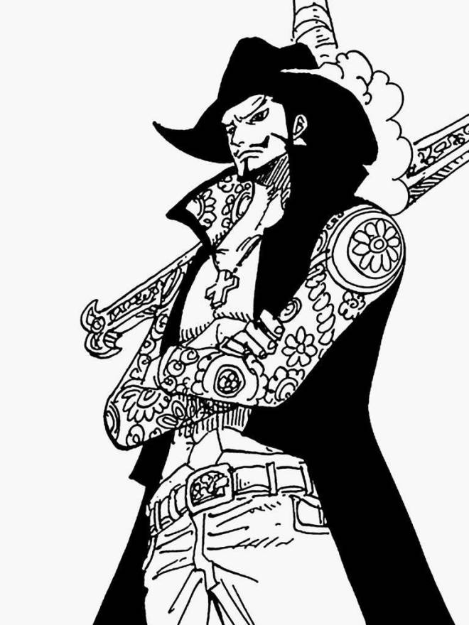 Coloriage et dessins gratuits Dracule Mihawk One Piece à imprimer