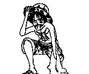 Coloriage Fatigu&eacute; Monkey D Luffy