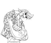 Coloriage Franky baissa la t&ecirc;te
