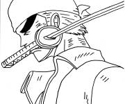 Coloriage Le pirate Zoro dans One Piece