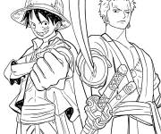 Coloriage Luffy et Zoro