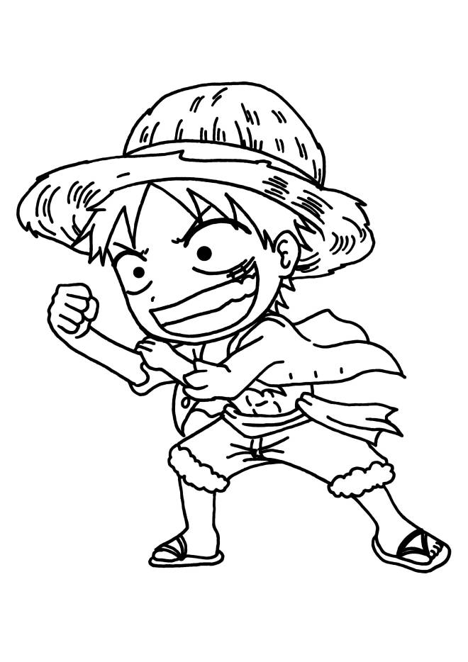 Coloriage et dessins gratuits Luffy Mini One Piece  à imprimer