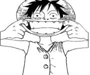 Coloriage et dessins gratuit  Luffy rigolo à imprimer