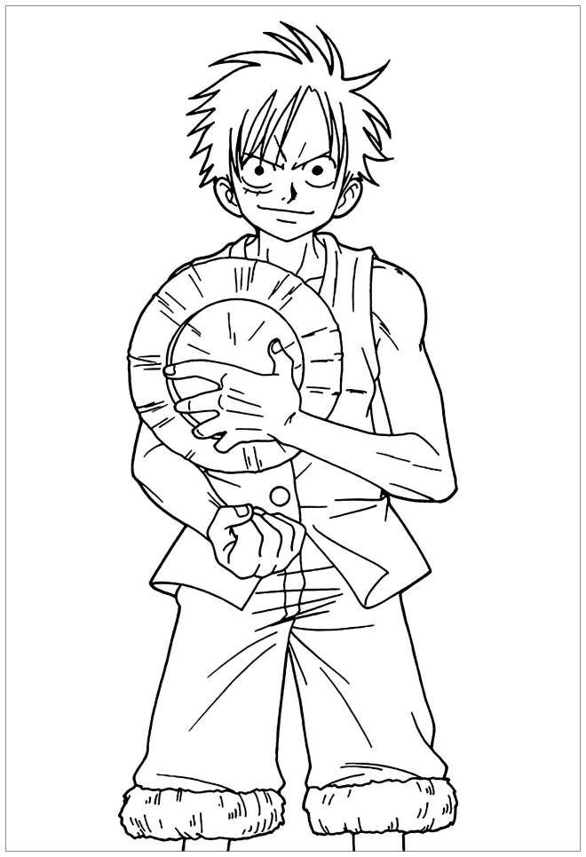 Coloriage Luffy Simple Dessin Gratuit Imprimer