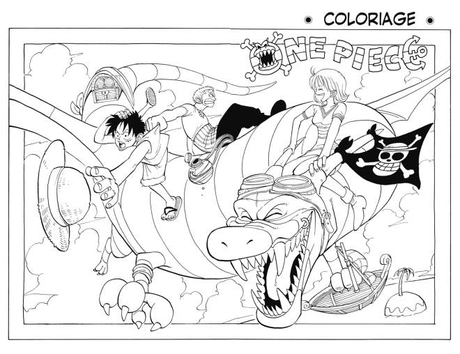 Coloriage et dessins gratuits One Piece Dragon Pirates à imprimer