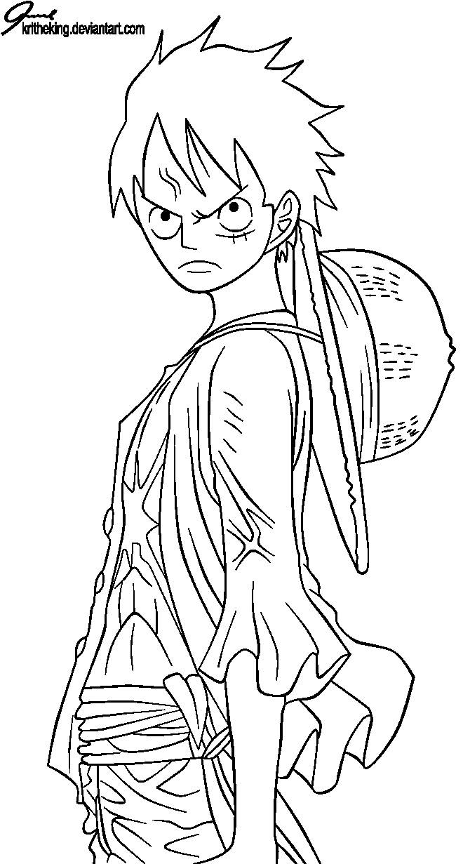 Coloriage One Piece Luffy dessin gratuit à imprimer