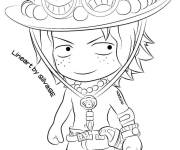 Coloriage One Piece Luffy mignon