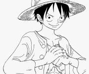 Coloriage  One Piece Luffy styl&eacute;