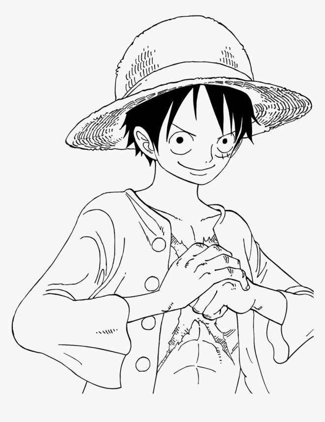 Coloriage et dessins gratuits  One Piece Luffy stylé à imprimer